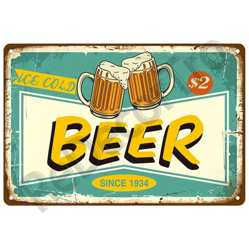 Retro Tin Signs Wall Art Bathroom Room Home Decor Items Vintage Metal Signs Accessories Luxury Decoration Poster Bar Accessories