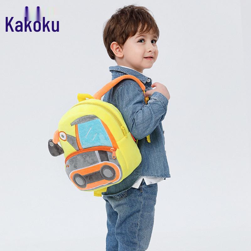 Cute Excavator Plush Backpack for Toddlers - Ideal for 2-4 Year Olds
