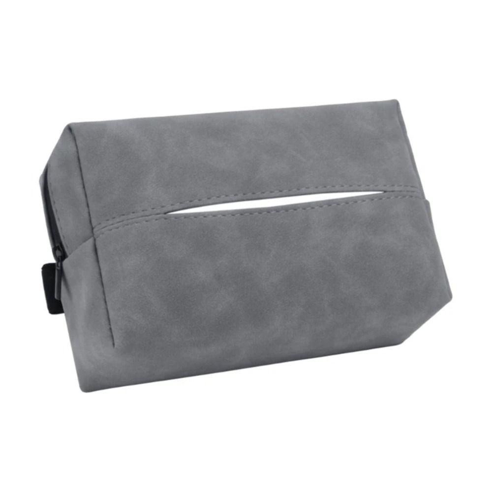 Nappa Leather Car Armrest Tissue Pouch Waterproof Tissue Storage Case Car Tissue Box  Auto Storage