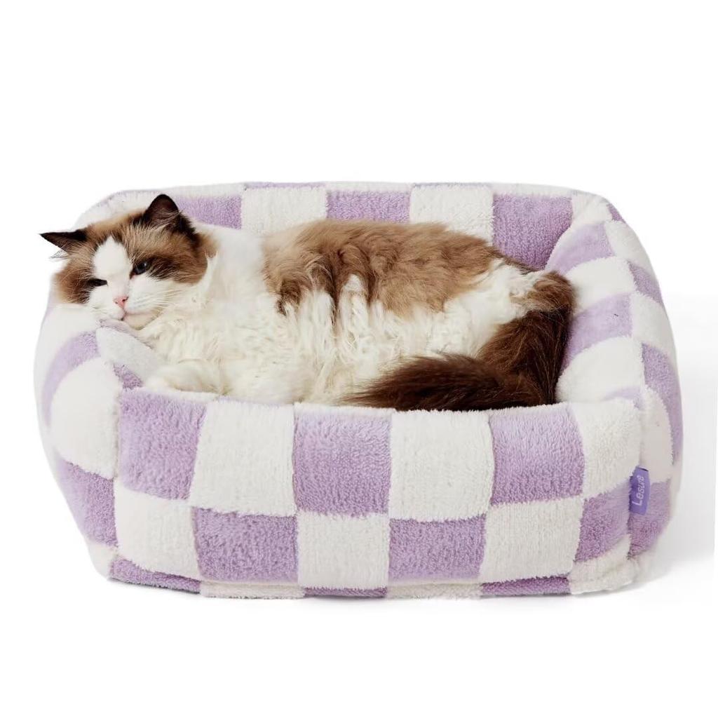 Lesure Прямоугольная Кровать для Домашних Животных Собак Кошек Съемная Легкая для Ухода Все Для Маленьких Собак и 50x48x15см Кровать, Кровать, Кровать, Мягкая, Пушистая, Нескользящая, Чехол, Чистая, Милая,