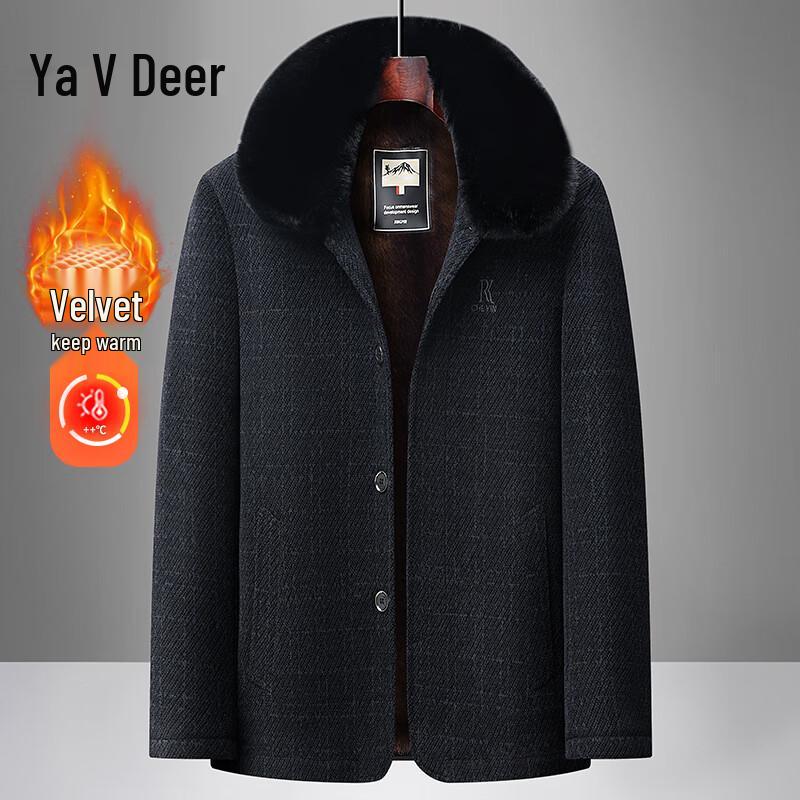 

Yalu Men s Winter Fleece-Lined Cotton Jacket XL