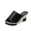 Summer New Sandals Women's Thick-bottomed Muffins, High-heeled Colored Wedges, Comfortable One-word Cool Slippers