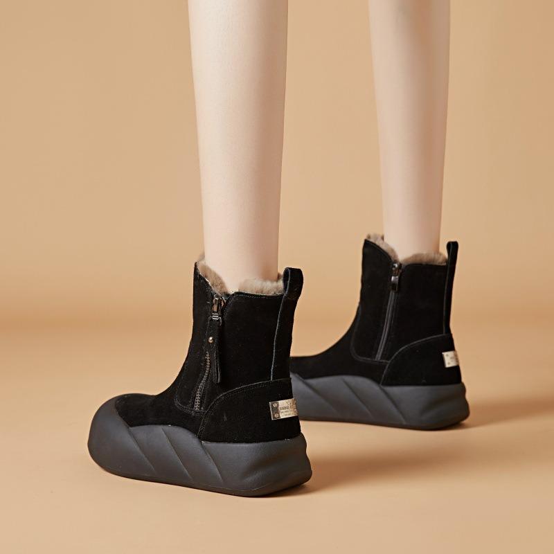 Snow boots women's fleece and thicker, winter non-slip warm short boots women's sub-zero cotton shoes