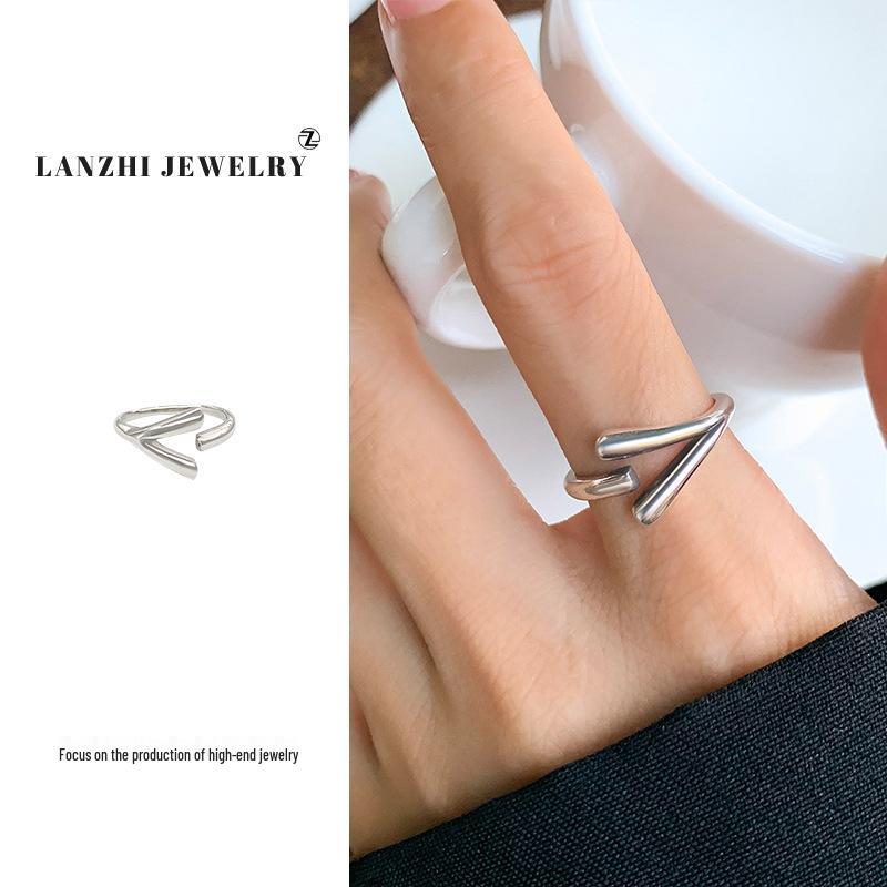 Lan Zhi 925 Sterling Silver Women's Open Ring - Elegant, Non-Fading INS Jewelry with Unique Design