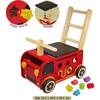 Spielwagen – Holz – Multifunktional – Abnehmbarer Sitz – Formenspiel – 6 Blöcke im Lieferumfang enthalten