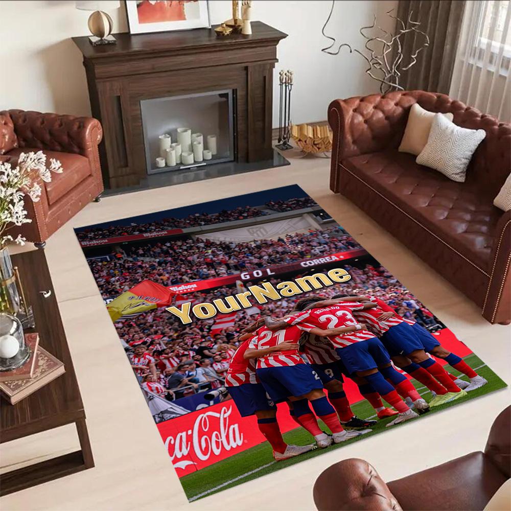 Atletico Madrid Customizable Name Floor Mat Perfect for Foyer Dormitory Living Rooms Decorate room Anti-slip Rug Office home decor Best for Christmas