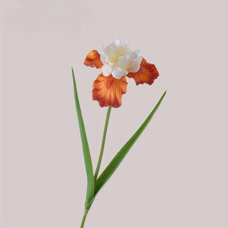 1Pc Simulation 27.9 Inch Single Iris Branch for Outdoor Courtyard Patio Garden Wedding Decoration Home Decor Living Room Table Decoration