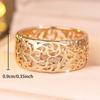 Antique Hollow Metal Trendy Flower Pattern Rings For Women Men Vintage Gold Color Engagement Bands Wedding Jewelry Accessories