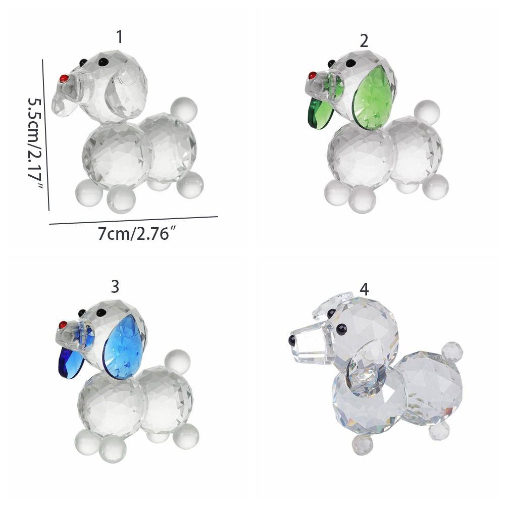 3D Clear Dog Ornament Cute Animal Figurine Funny Crystal Dog Statue Office
