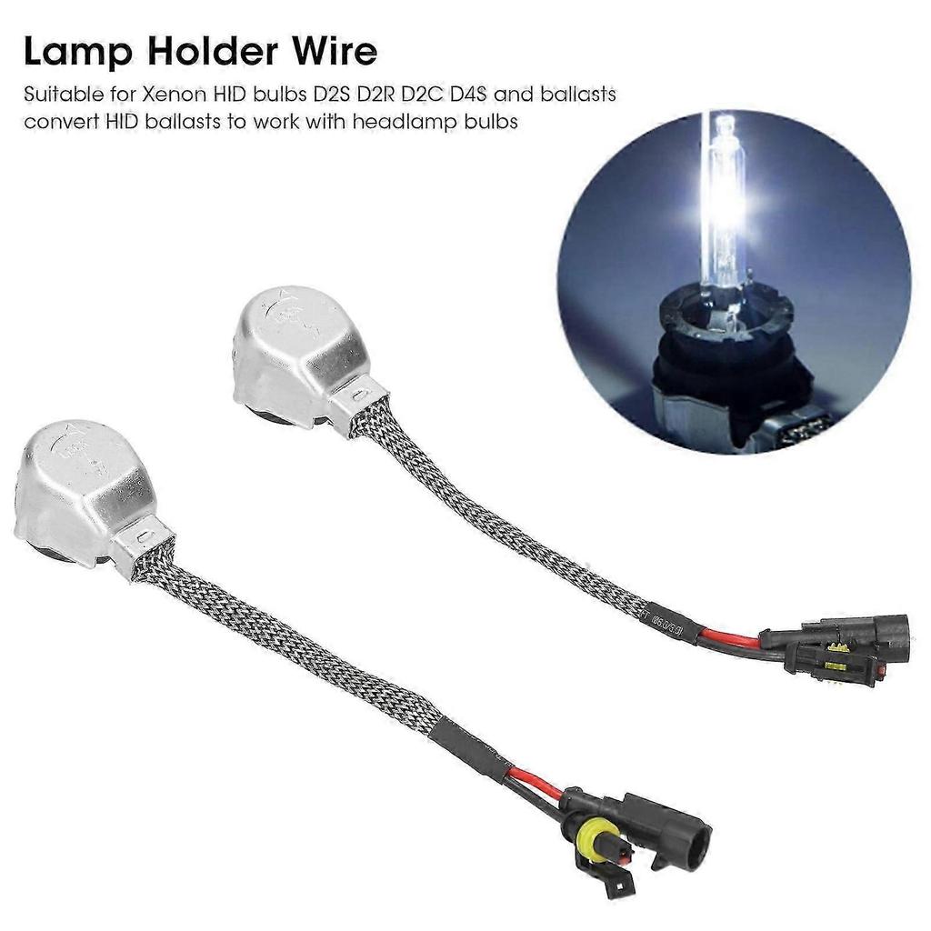 2Pcs Lampholder Adapter Cable Socket Connector Converter for Xenon HID Bulb D2S/D4S Ballasts