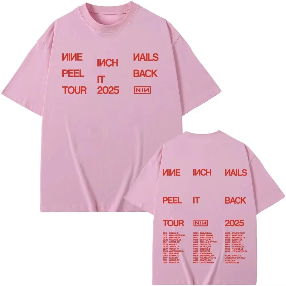 Camisetas Nine Inch Nails Peel It Back Tour 2025 para Mujer Nuevas Camisetas Verano Camisetas High Street Algodón de Alta Calidad Ropa Suave