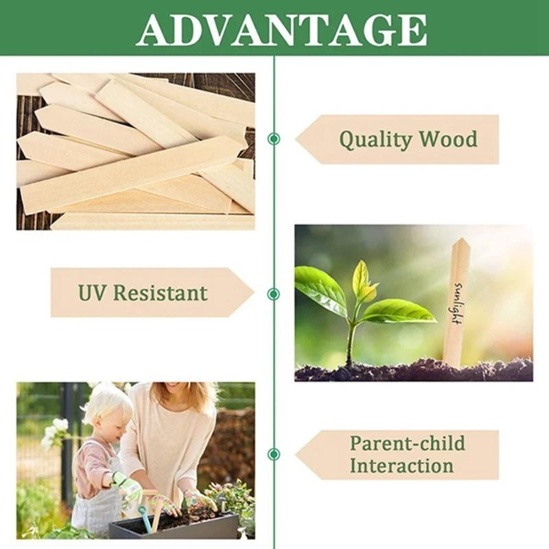 Bamboo Plant Labels Eco-Friendly Wooden Plant Signage Card Tags Garden Markers for Seed Potted Herbs Flowers Vegetables Tools