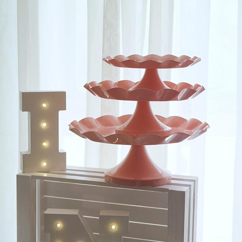 Round Metal Material Cake Stand Decorative Cupcake Dessert Display Plates for Snack Cookies Dish Baby Shower Party Dropshipping