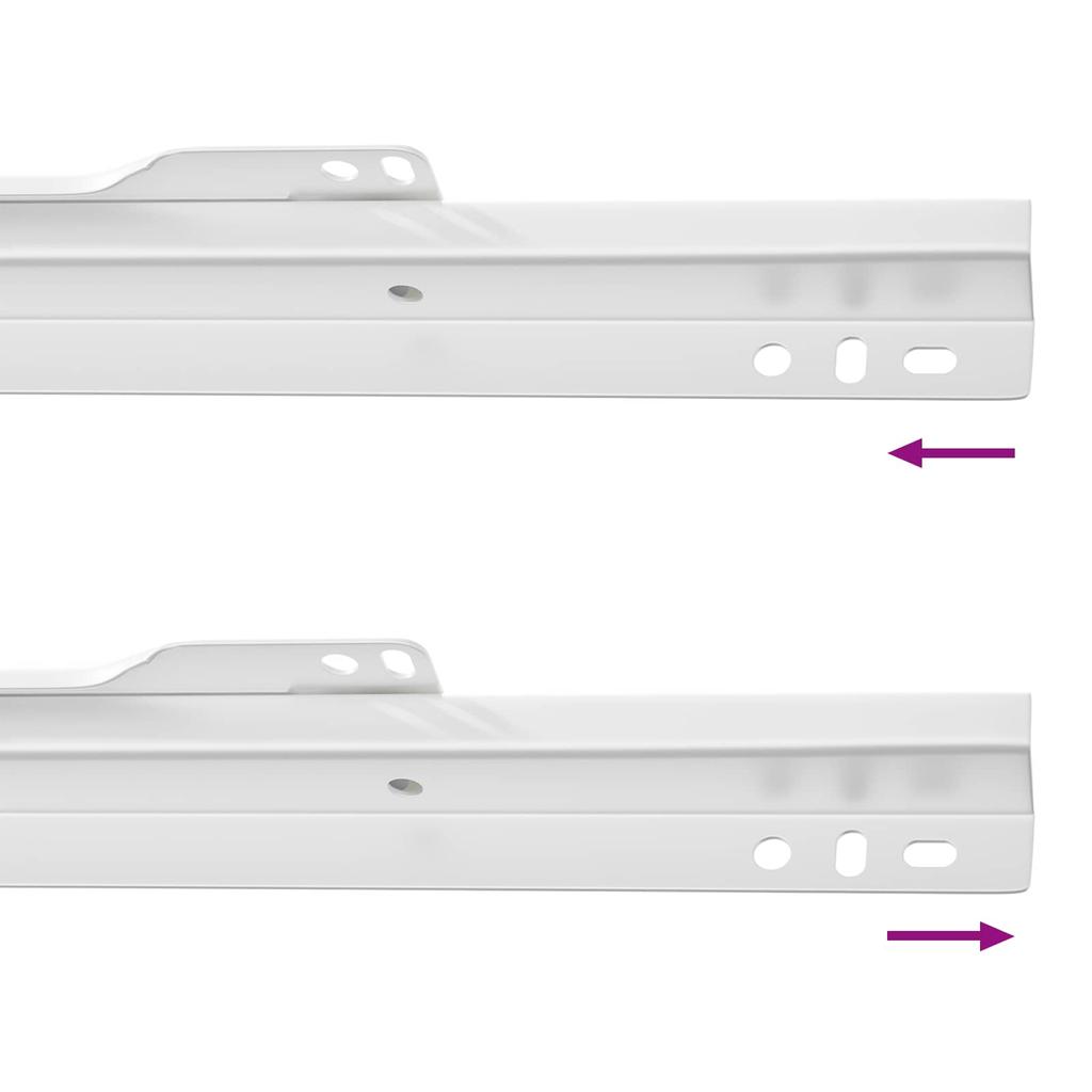 Drawer Slide 2 pcs White 250 mm Steel