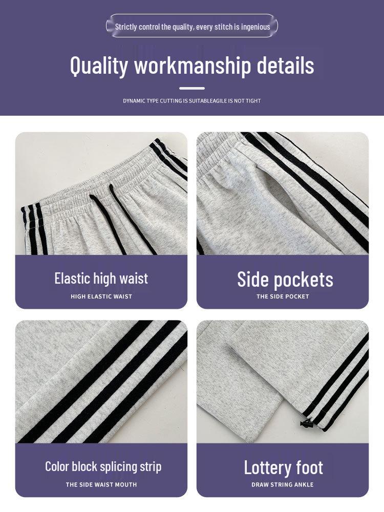 Pantaloni da ginnastica larghi a vita alta drappeggiati da donna per l'estate 2024: Stile Americano Casual, Elegante, Vestibilità Ampia.