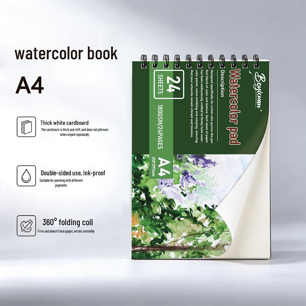 A4 Spiralbindung Zeichenblock: Verdickte Ausgabe für Öl-, Acryl- und Aquarellfarben.