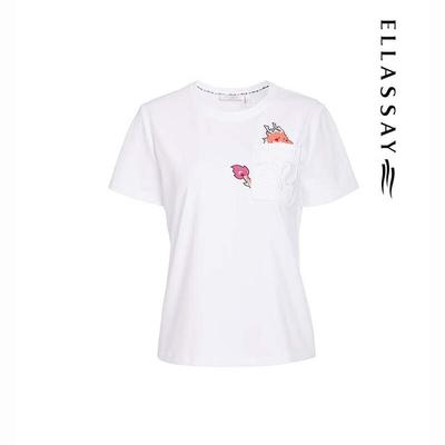 Women's Spring/Summer Embroidered Cartoon T-Shirt