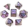 DND Polyhedral Metal Game Dice Glitter with Numbers 7pcs Set for Dungeons and Dragons RPG MTG Table Games D&D Pathfinder Shadowrun and Math Teaching