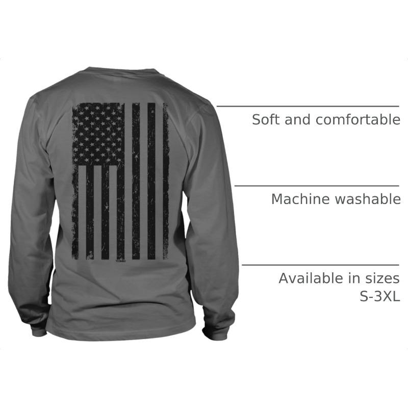 Distressed Black USA Flag - United States Unisex Long Sleeve Shirt