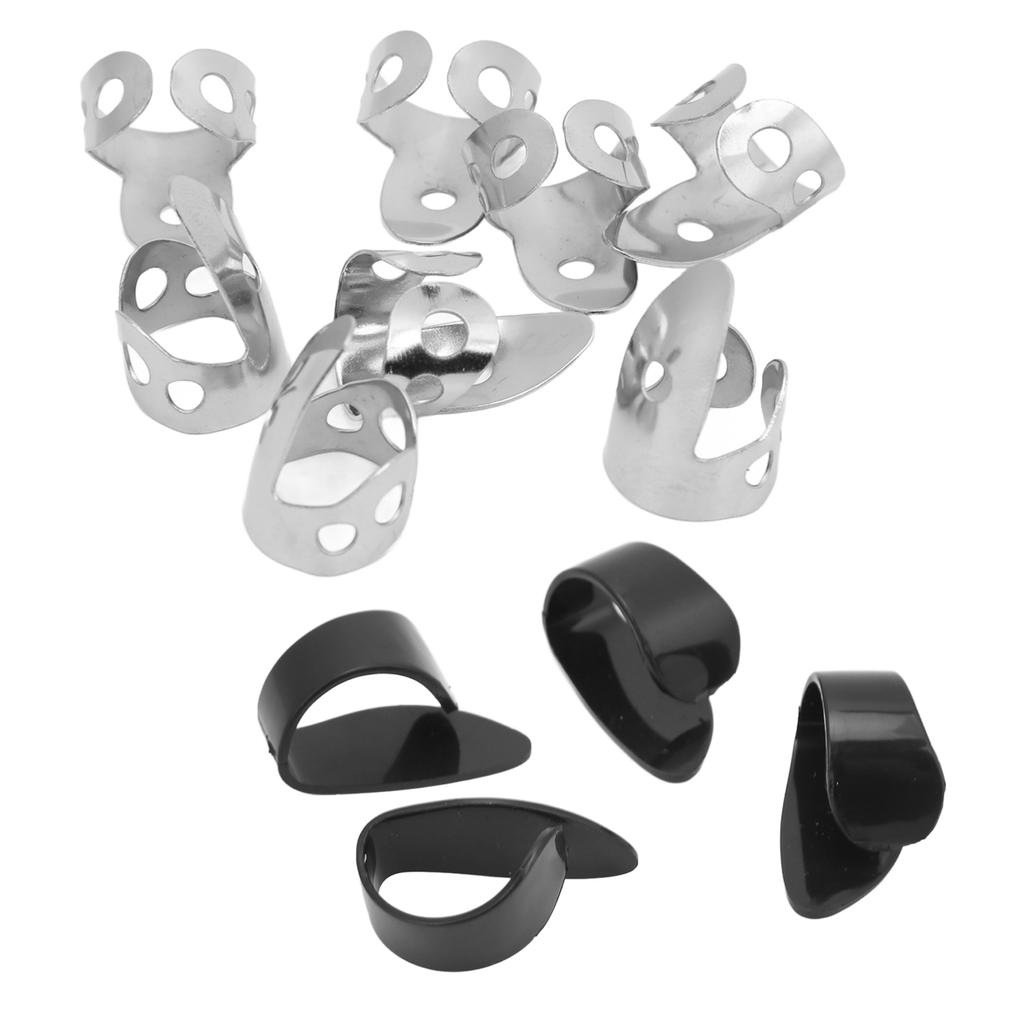 12 Stück Gitarren-Fingerplektren Bass-Daumenschutz Instrument Zubehör Set Kit zum Spielen
