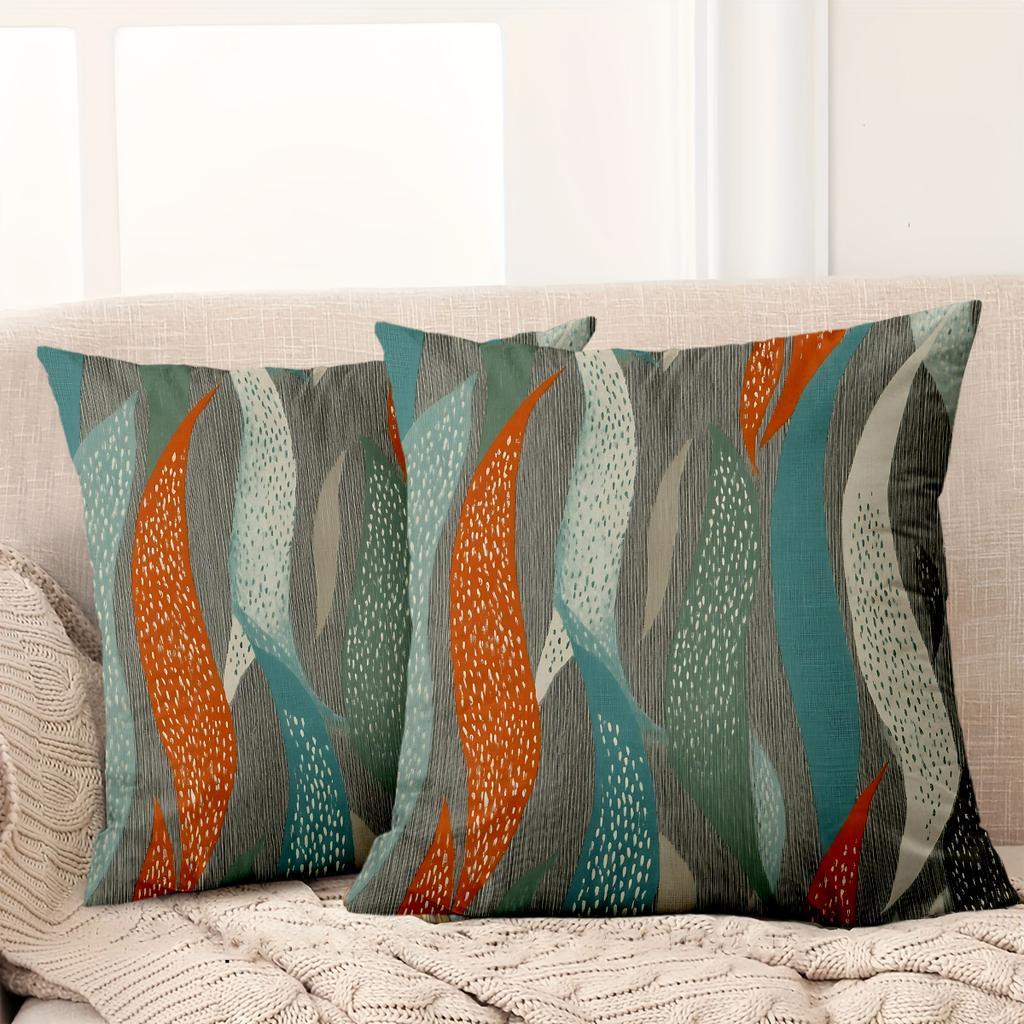 1 Stück Abstrakt Modern Blattdruck Kissenbezug Muster Kissenhülle Geeignet für Sofa Schlafzimmer Auto Kissenbezug