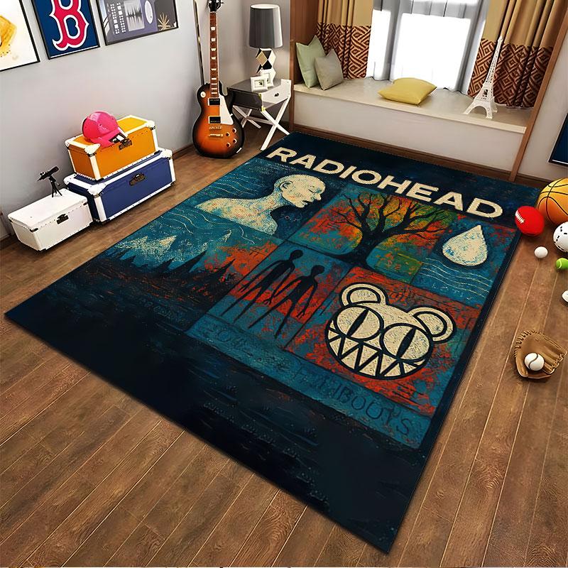 Radiohead Artistic Montage Carpet suitable as a non-slip mat for the living room or bedroom sofa