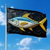 1pc, Blue Sea Bream Farm Welcome Flag, Polyester Material, Designed for Outdoor Garden Flag Art