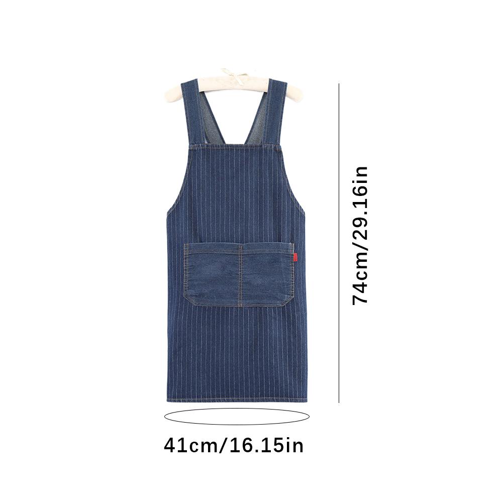1 PIÈCE Tablier de Cuisine en Jean Lavé Épais pour la Maison Serveur de Restaurant Coiffeur Vêtement de Travail Accessoire Confortable Décontracté Durable