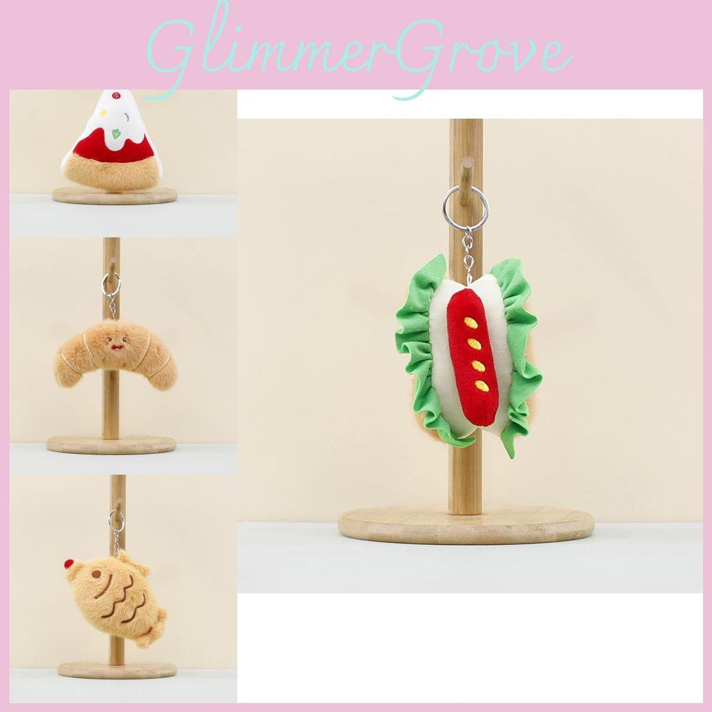 Fun Hamburger Plush Keychain Cute Food Inspired Stuffed Toy Perfect For Home Decor