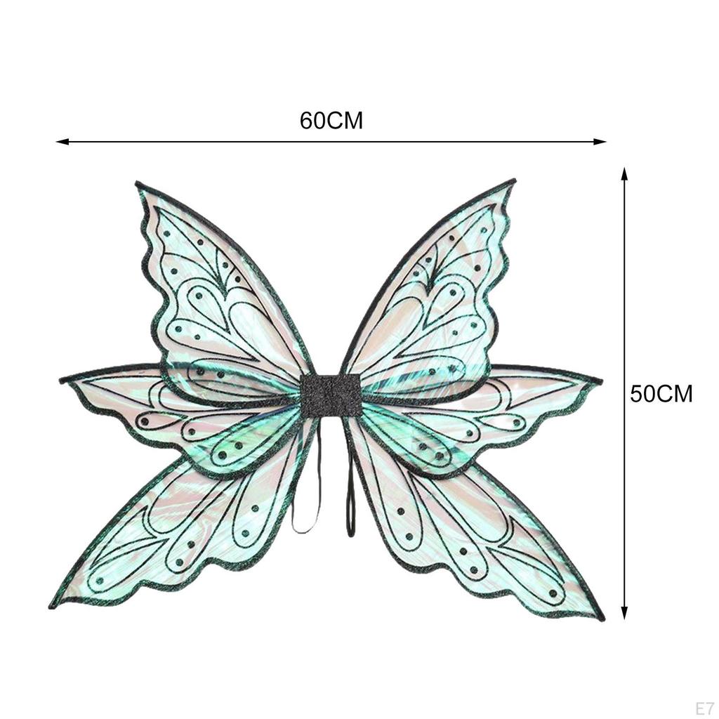 Fairy Wing Costume Dress up Photo Prop Girls Women Angel for Party Carnival 60cmx50cm Argent