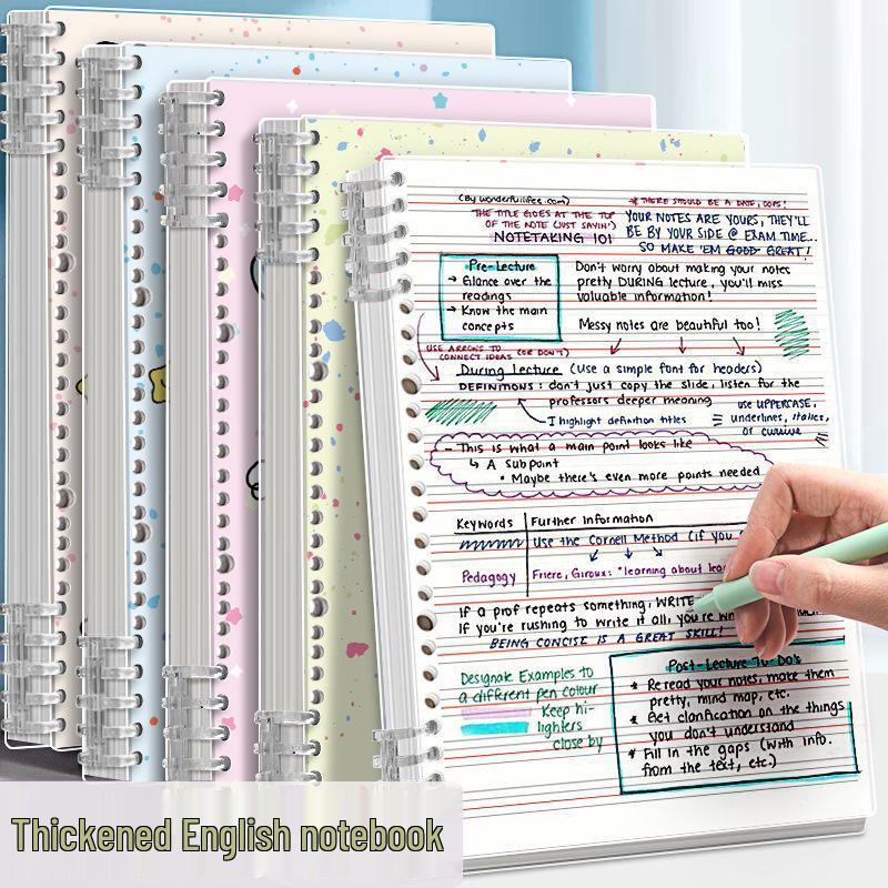 Line Dog B5 Refillable Thick Loose-leaf Notebook - Four-line Three-grid Student Edition