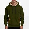 Fashionable Men's Solid-Color Fleece-Lined Thickened Long-Sleeve Hoodie With Pockets