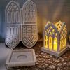 Candlestick Molds Silicone Silicone Molds Plaster Mold Gothic Decor House Shape Resin Molds Candle Holder Molds Resin Casting