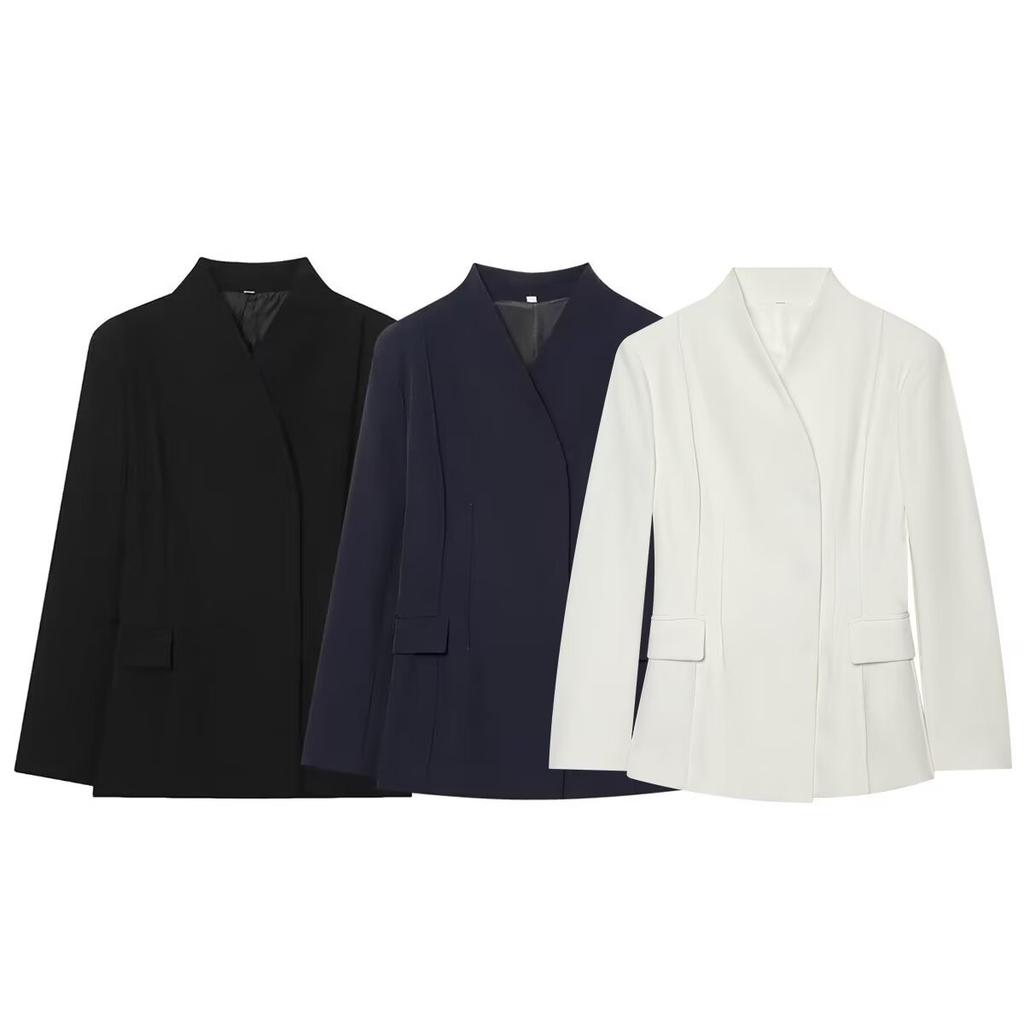 New, European and American fashion solid color slim suit jacket 86794258
