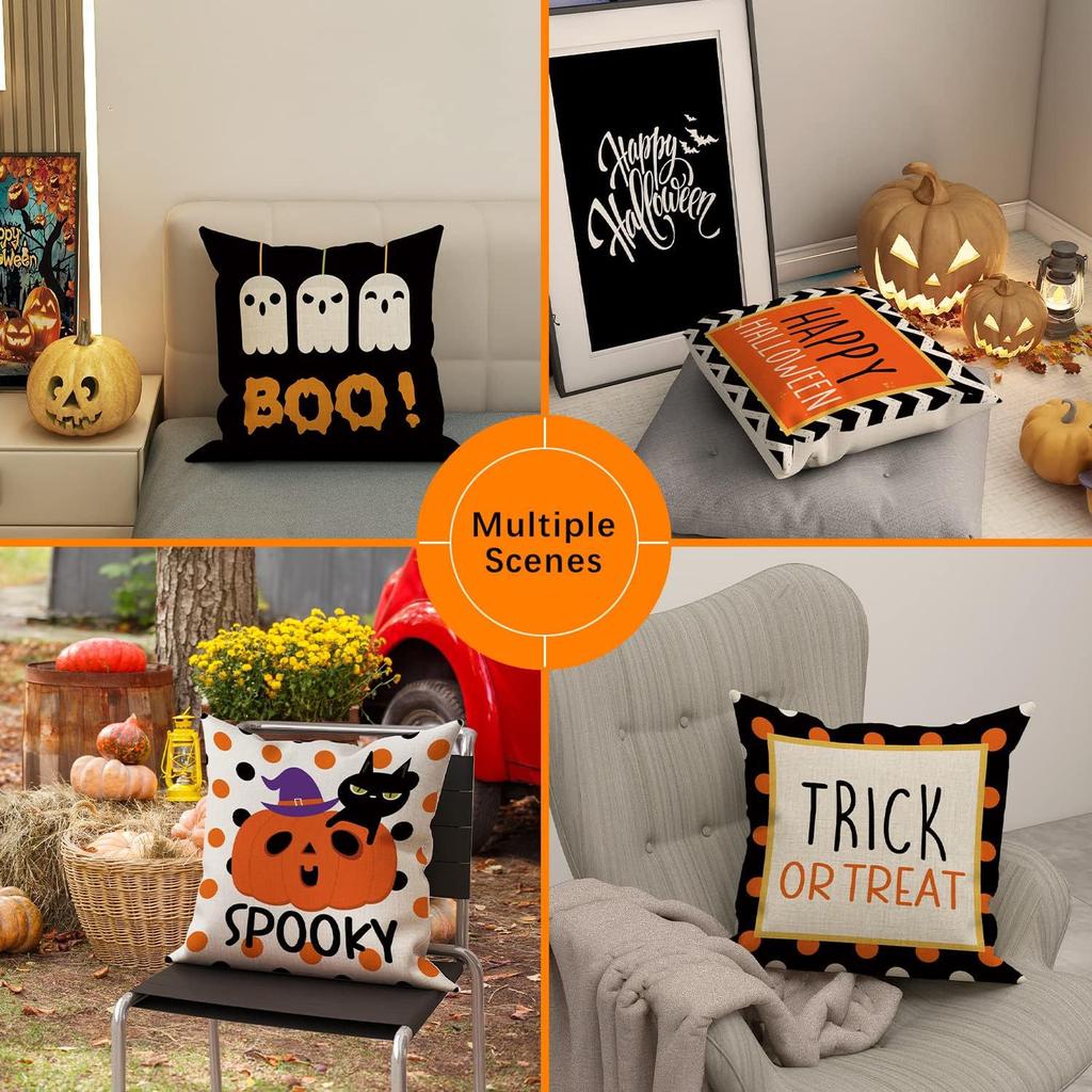 Halloween Decoration Pillowcase Ghost Skull Pillowcase Living Room Decoration Sofa Pillow Pillow Bedside Pillow