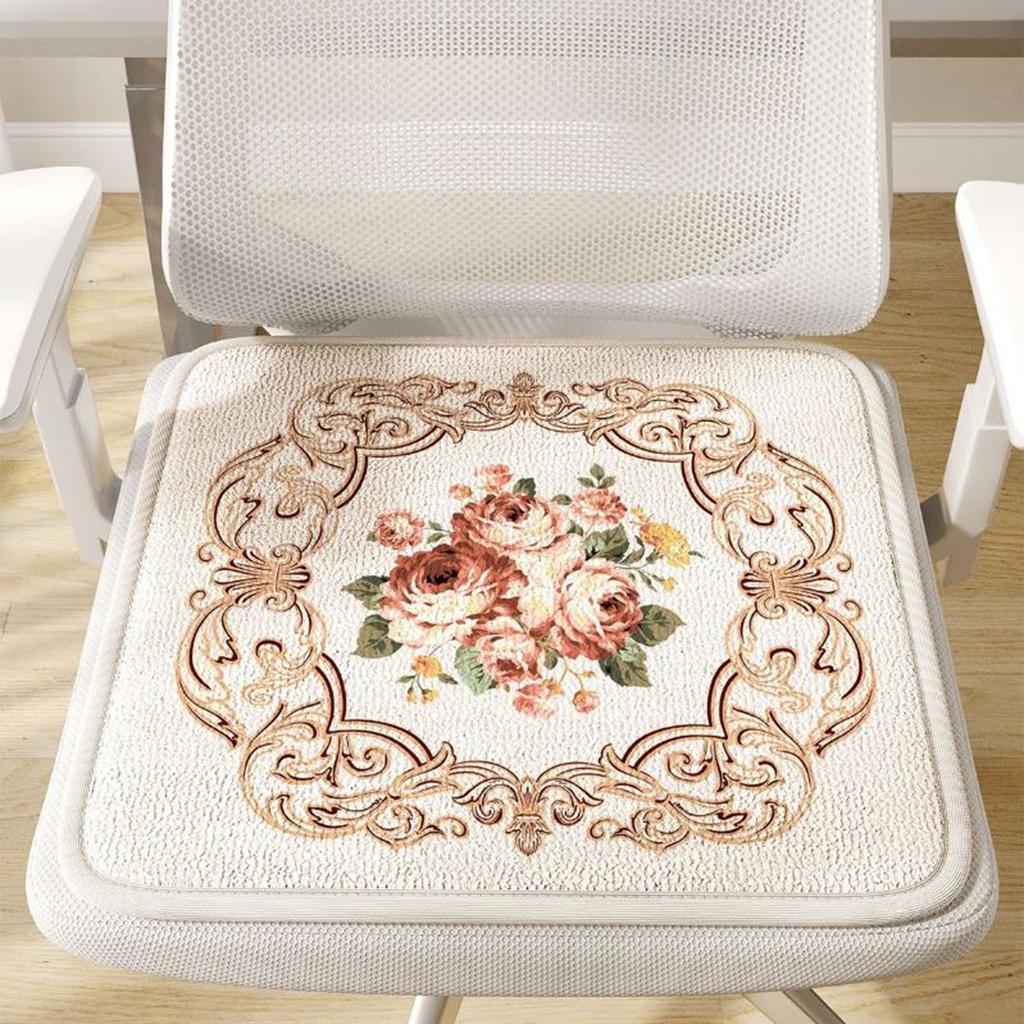 Breathable Memory Foam Chair Cushions Non Slip Flower Pattern Square Seat Pads for Comfort and Softness