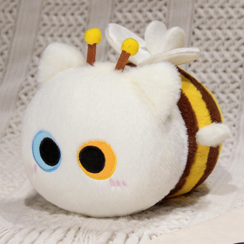 Cute Cat Turned Into A Little Bee Plush Toy Doll Cat Honey Doll Children Cuddle Sleeping Doll Throw Pillow