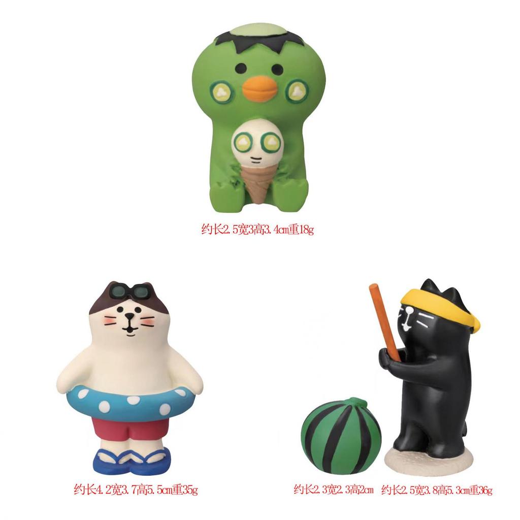 Summer Island Cat Resin Craft Figurine With Coconut Tree Base For Home Decor