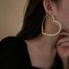 RSAMD Fashion Big Heart Crystal Hoop Earrings for Women Geometric Rhinestones Earr`jo-Silver