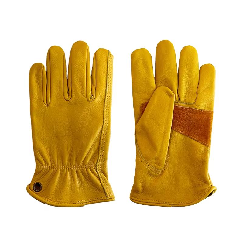 A Grade Custom Logo Heavy Duty Leather Work Gloves With Grip Palm for Men Bulk Safety Garden Working Gloves Construction