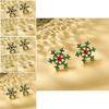 Fashionable Snowflake Stud Earrings With Unique Metal Design Perfect Holiday Jewelry
