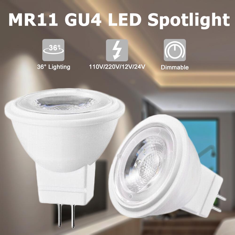 2pcs Dimmable MR11 3W Spotlight GU4 LED Bulb 12V 24V 110V 220V Super Bright LED Lamp Warm/Cool/Neutral White Spot Light For Home