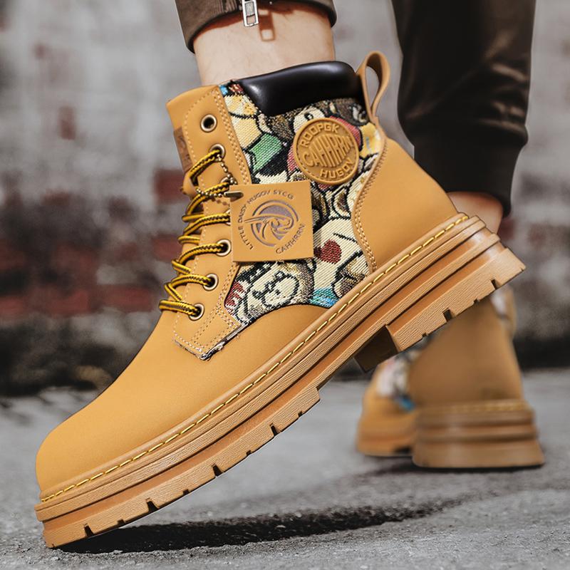 Fashion CYYTL Mens Boots Leather Ankle Casual Winter Shoes Cowboy Combat Tactical Motorcycle Chelsea Work Outdoor Hiking Luxury Designer