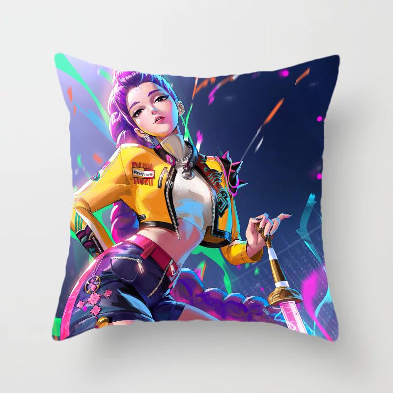 New K-Pop Demon Hunter Girl Group Animation Throw Pillow Peripheral Animation Printed Throw Pillow Game Chair Cushion Home Cushion