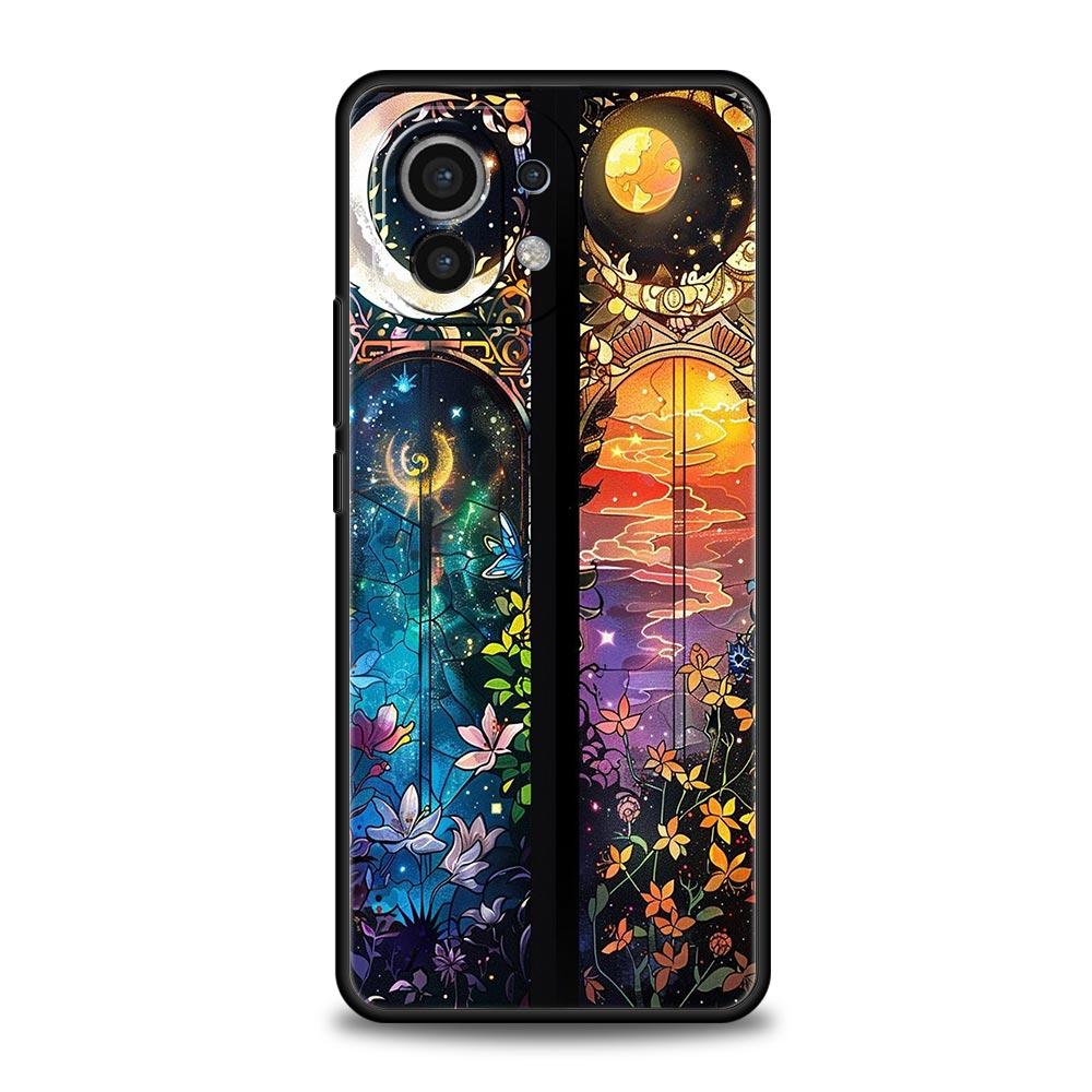 Beautiful Sun Moon Glass Phone Case Cover for Xiaomi Mi 17 15 14 13 12 11 Ultra 15T 14T 13T 12T 11T Pro Lite 5G Soft TPU Shell