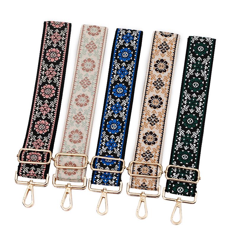 Nastavitelný žakárový ramenní popruh v etnickém stylu pro dámské crossbody tašky