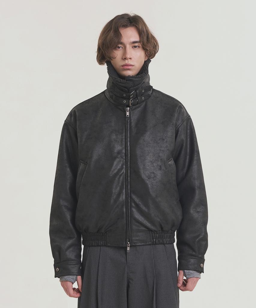 Noise Vintage Washed Shearling Mustang - Black
