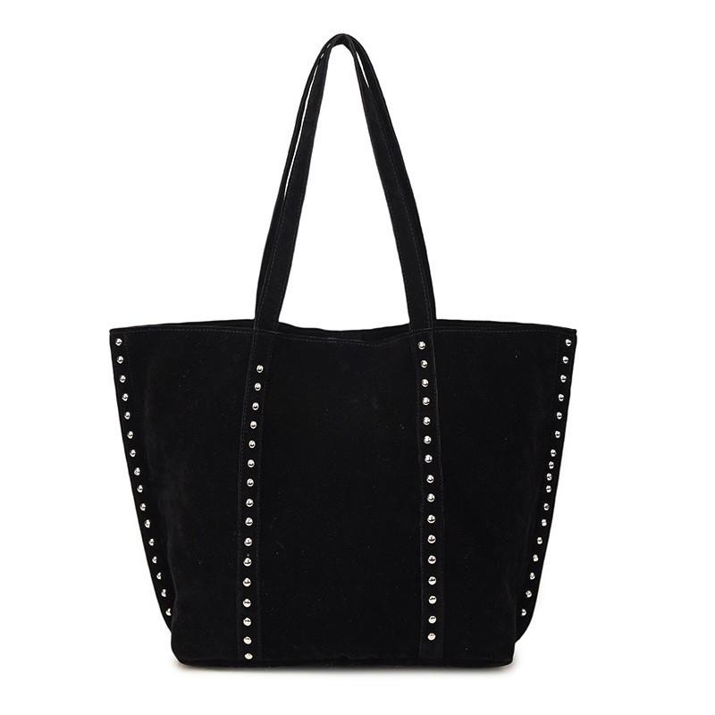 High-quality Large-capacity Armpit Bag Women s Retro Rivet Tote Deerskin Velvet Commuting Shoulder
