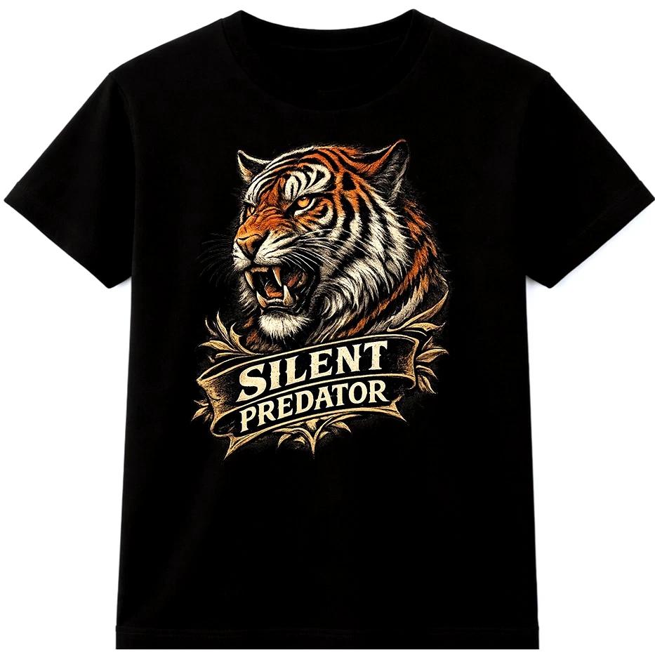 Roaring Tiger Head T Shirt Fierce Animal Graphic Big Cat Tee S