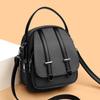 Women's PU Shoulder Bag Multi-compartment Double-use Handbag Soft Leather Crossbody Bag